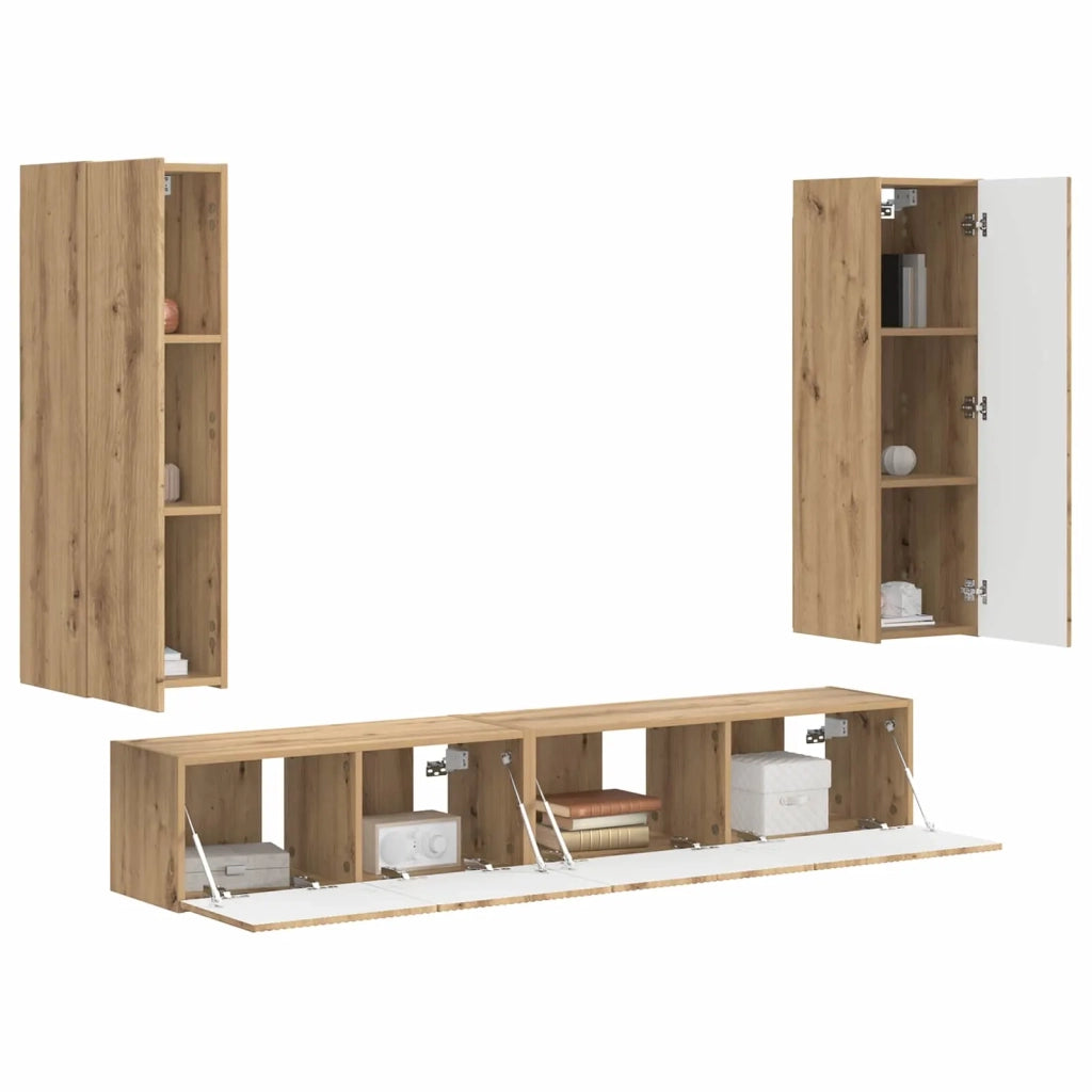 Set mobile TV 3 pcs Rovere artigianale Legno multistrato 3408987