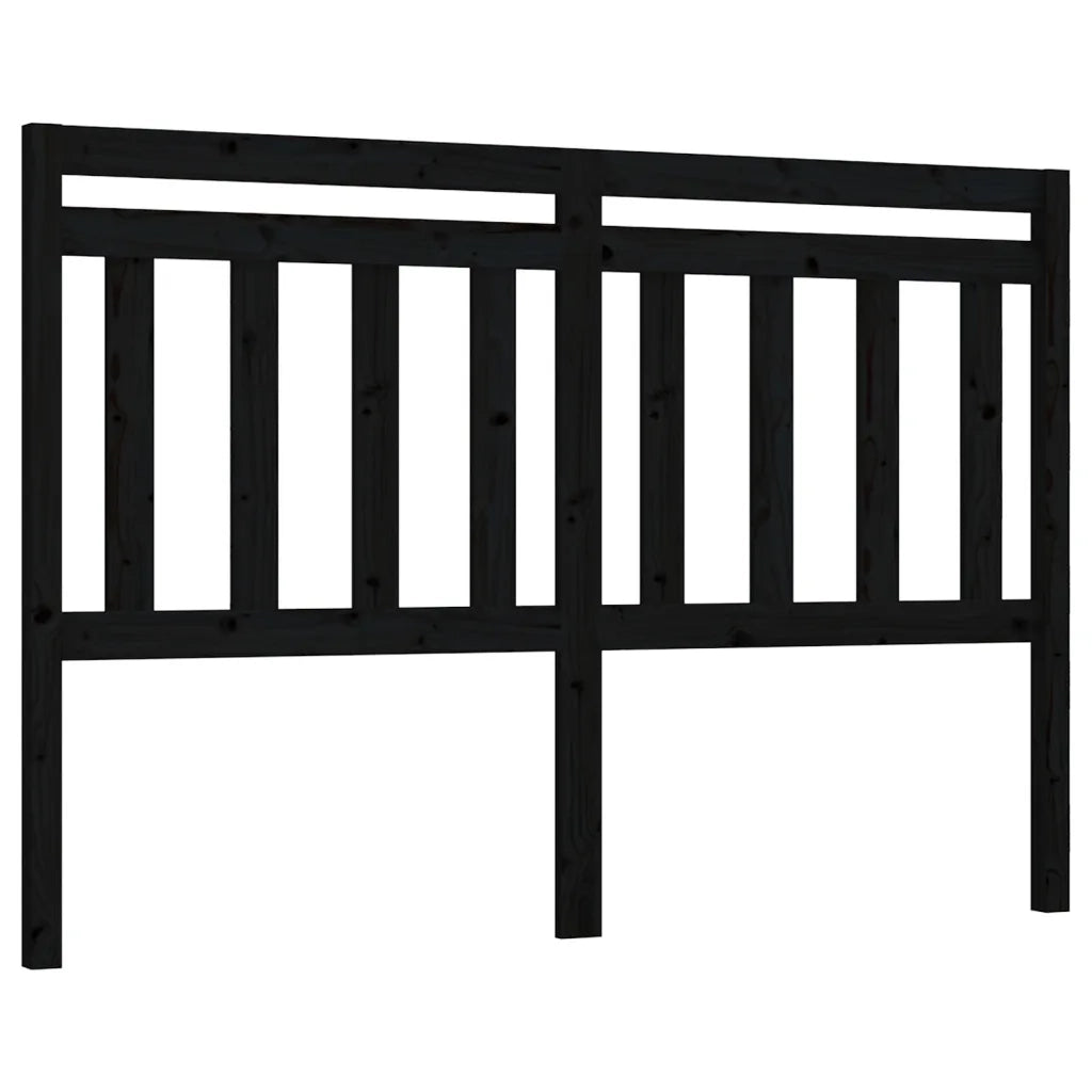 Testiera per Letto-Testata-Testiera Decorativa Nera 166x4x100 cm in Legno Massello di Pino 429285