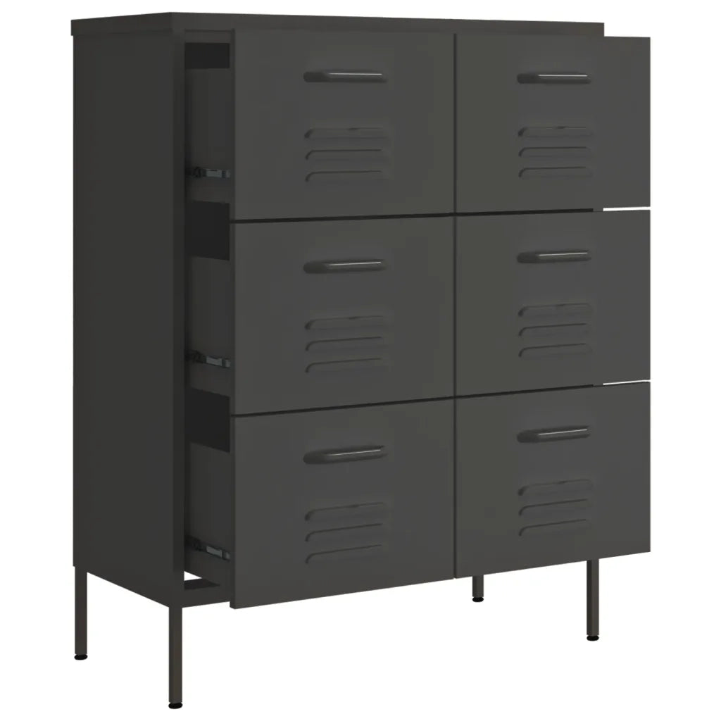 Cassettiera Antracite 80x35x101,5 cm in Acciaio cod mxl 49417