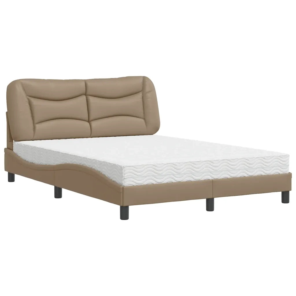 Letto con Materasso Hvar Cappuccino 140x200cm Similpelle