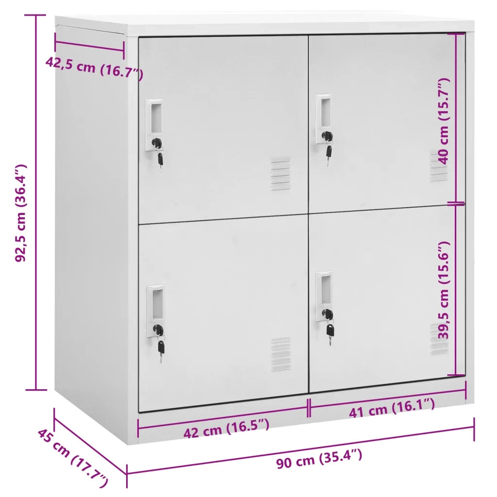 Armadietto con Chiave Grigio Chiaro 90x45x92,5 cm in Acciaio cod mxl 52070