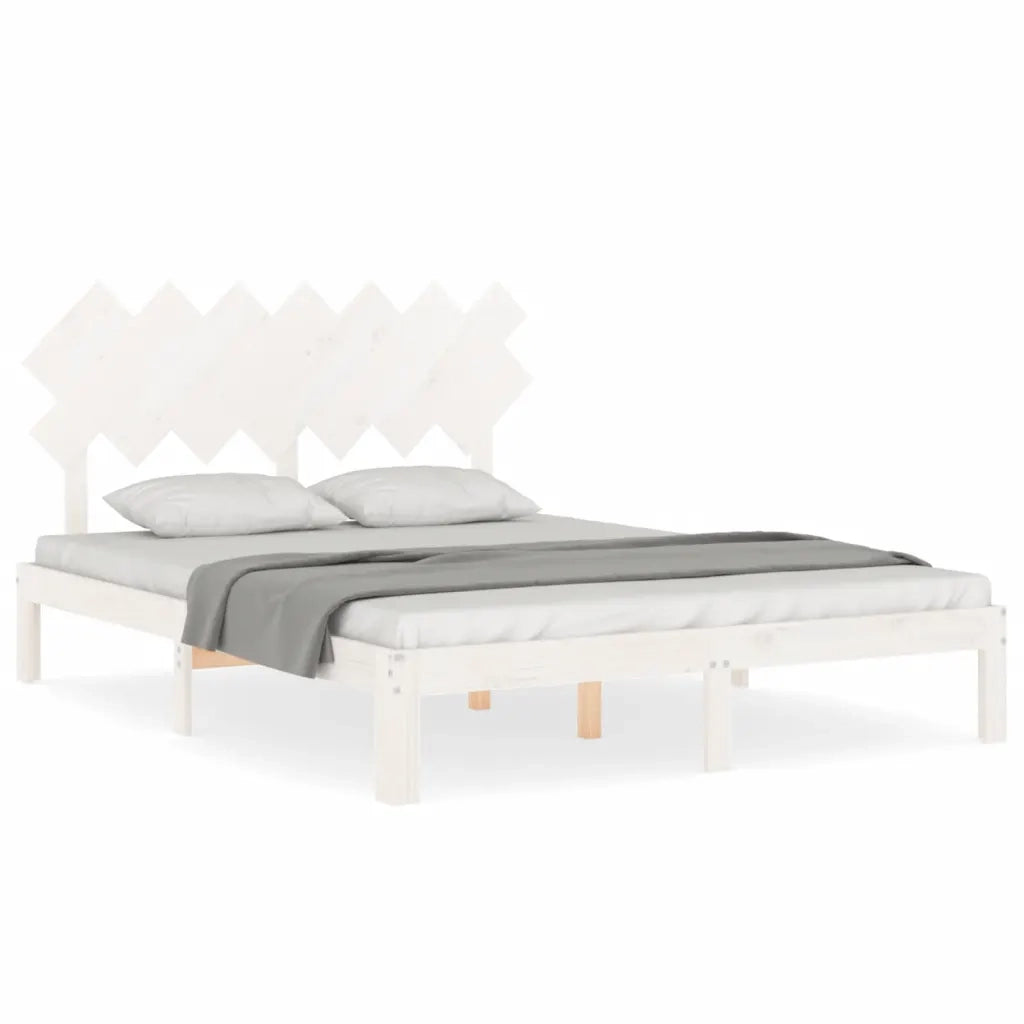 Giroletto senza Materasso-Struttura Letto Bianco 140x200 cm Legno Massello Pino 647131