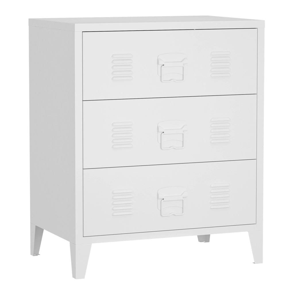 Cassettiera Hämeenlinna in Acciaio 72 x 60 x 40 cm Bianco [en.casa]