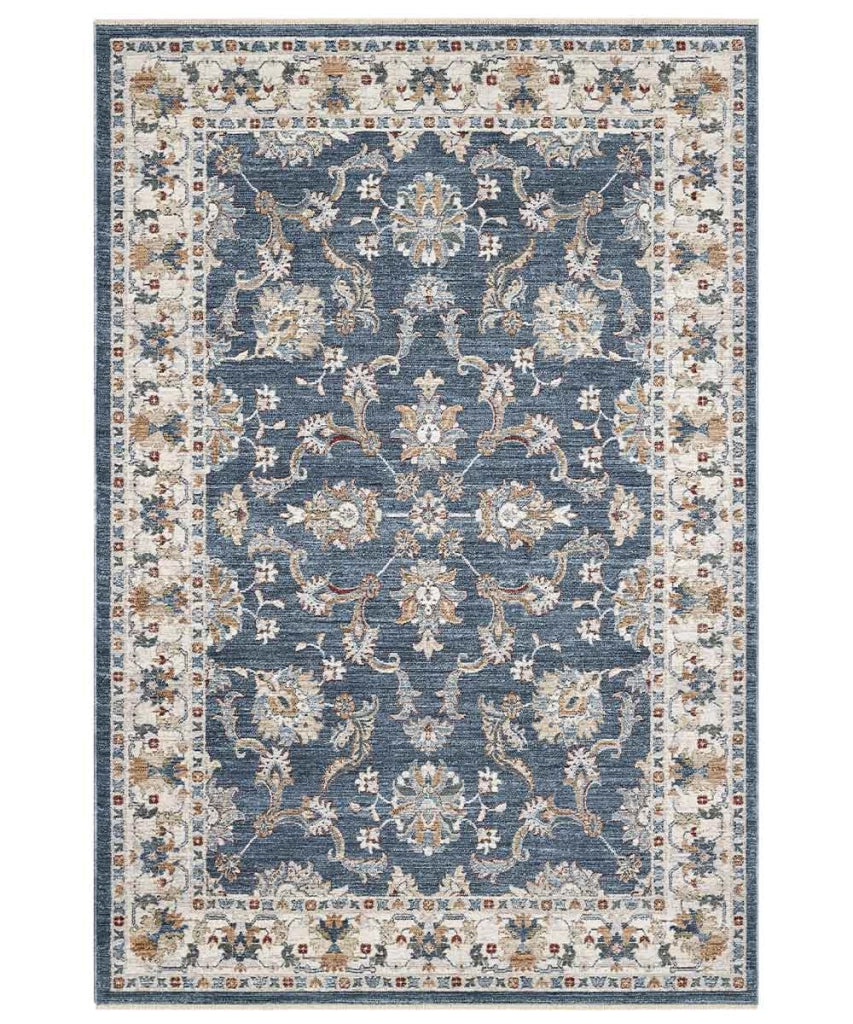 Parure Tappeti orientali MURCIA J9461-E22171 (1 pezzo cm.80x160 + 2 pezzi cm.60x133) motivo persiano stile classico tradizionale colore blu per scendiletto camera matrimoniale