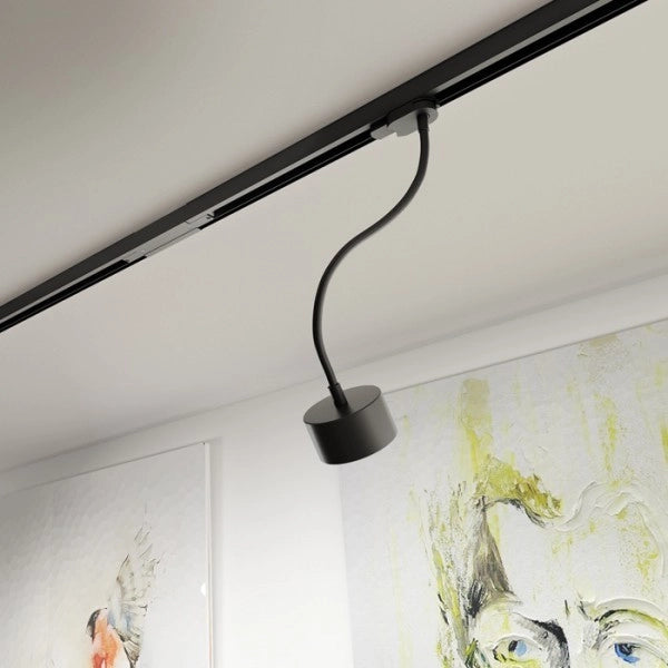 Applique PIXIE a collo di cigno per binario trifase nero 230V LED GX53 7W