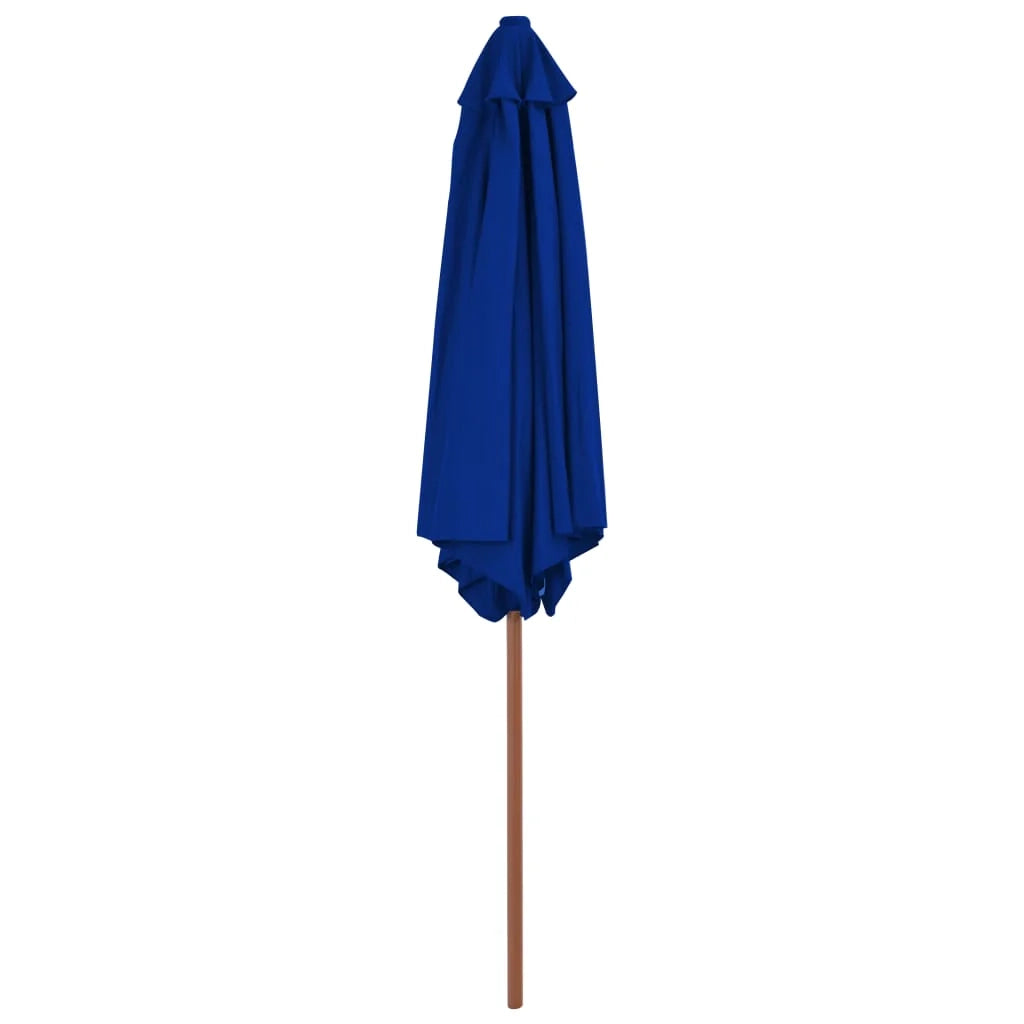 Ombrellone da esterno con palo in legno 270 cm blu 02_0008256