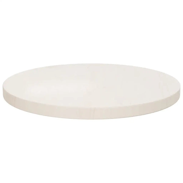 Piano Tavolo Bianco Ø40x2,5 cm in Legno Massello di Pino 813652