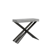 Consolle allungabile 90x40/300 cm Diago cemento gambe antracite
