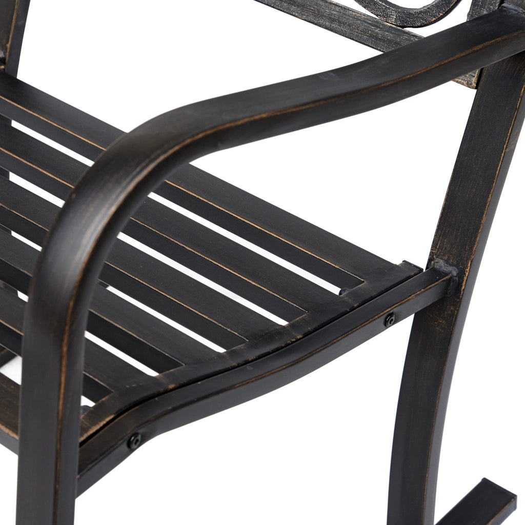 Poltrona dondolo da giardino in metallo ¨C zephmum ¨C bronzo 60x73x85 cm