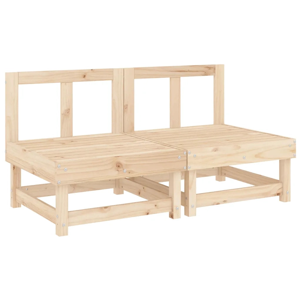 Divano componibile-Divani Centrali con Cuscini 2 pz in Legno Massello di Pino 712530
