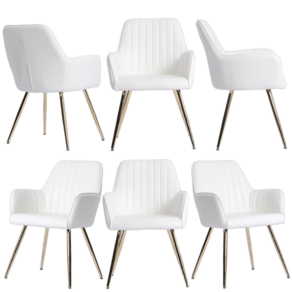 Sedie da Pranzo Set 2 Pezzi con Braccioli ¨C MINIMAL ¨C Tessuto, Gambe in Metallo Dorato