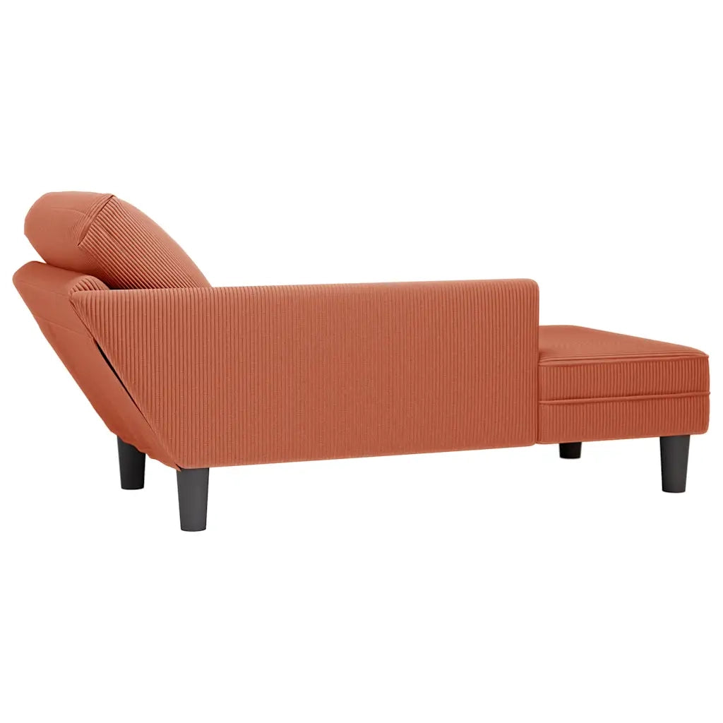 Sdraio con Cuscino Destro in Velluto a Coste Rosso Arancione CFW8282246