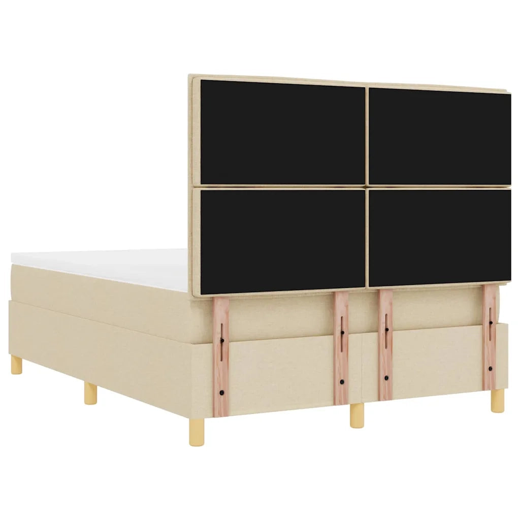 Letto a molle con materasso Crema 160 x 200 cm Tessuto 3339558