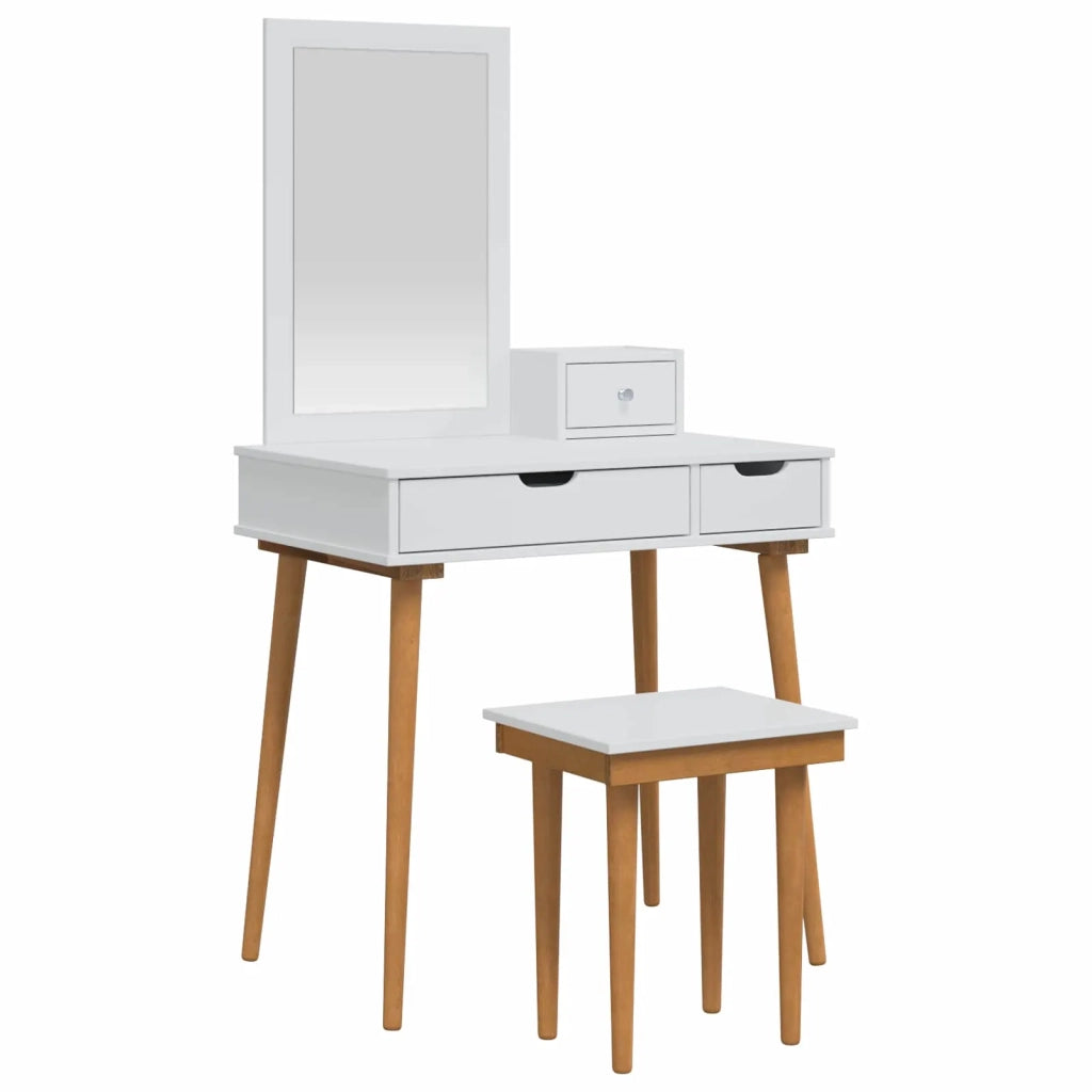 Set Tavolo da Trucco FAUSKE 4 pcs Bianco 76 x 50 x 143 cm 3438591