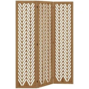 Paravent In Legno Traforato Separatore Di Ambienti Schermo Interno Pieghevole 3 Pannelli In Legno 120 x 170 cm Naturale