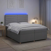 Letto box spring con materasso Grigio Chiaro 200 x 200 cm 3455420