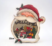 Tavoletta Decorativa Natalizia Casa Babbo natale in legno 20 cm