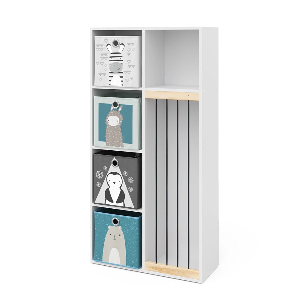 Vicco Libreria bambini Bianco 72 x 143 cm con 4 scatole pieghevoli opt.2