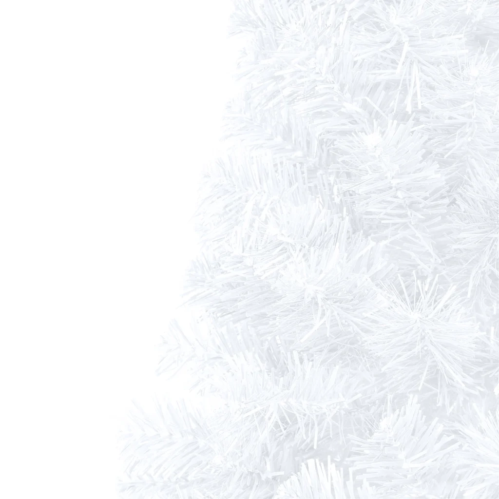 Albero di Natale a Metà Preilluminato con Palline Bianco 240 cm 3077658