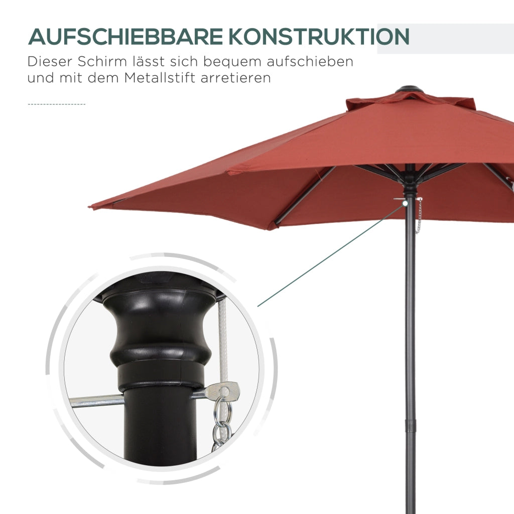 Ombrellone balcone giardino esterno ¨C zephmum ¨C esagonale ?196 cm rosso vino