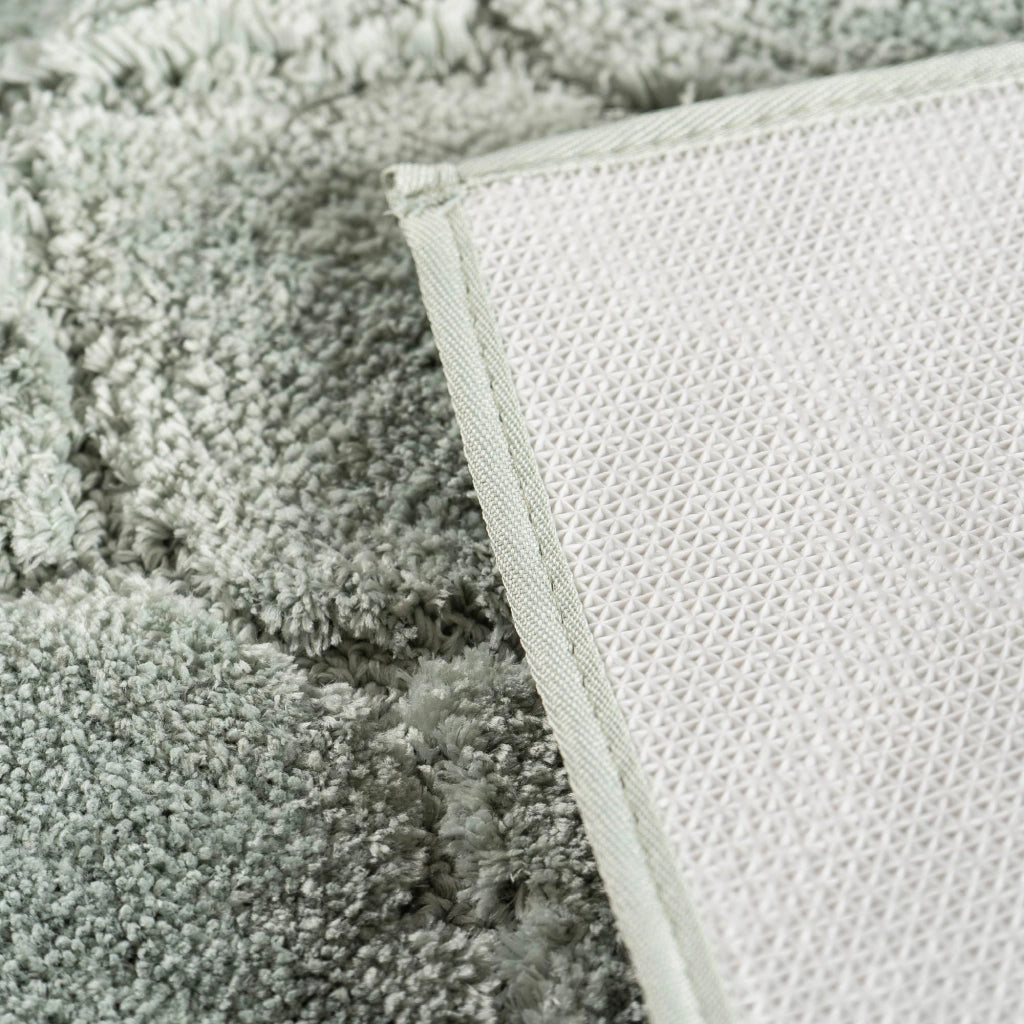 Tappeto Bagno Antiscivolo Effetto Rilievo Assorbente, Morbido, Lavabile in Lavatrice 50x80 / 60x120 cm 50x80 Cm - Salvia