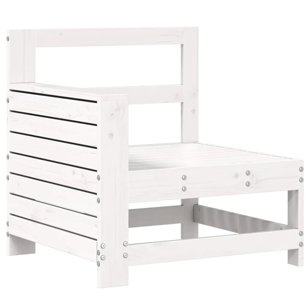 Set Divani da Giardino 7 pz Bianco in Legno Massello di Pino 3250509