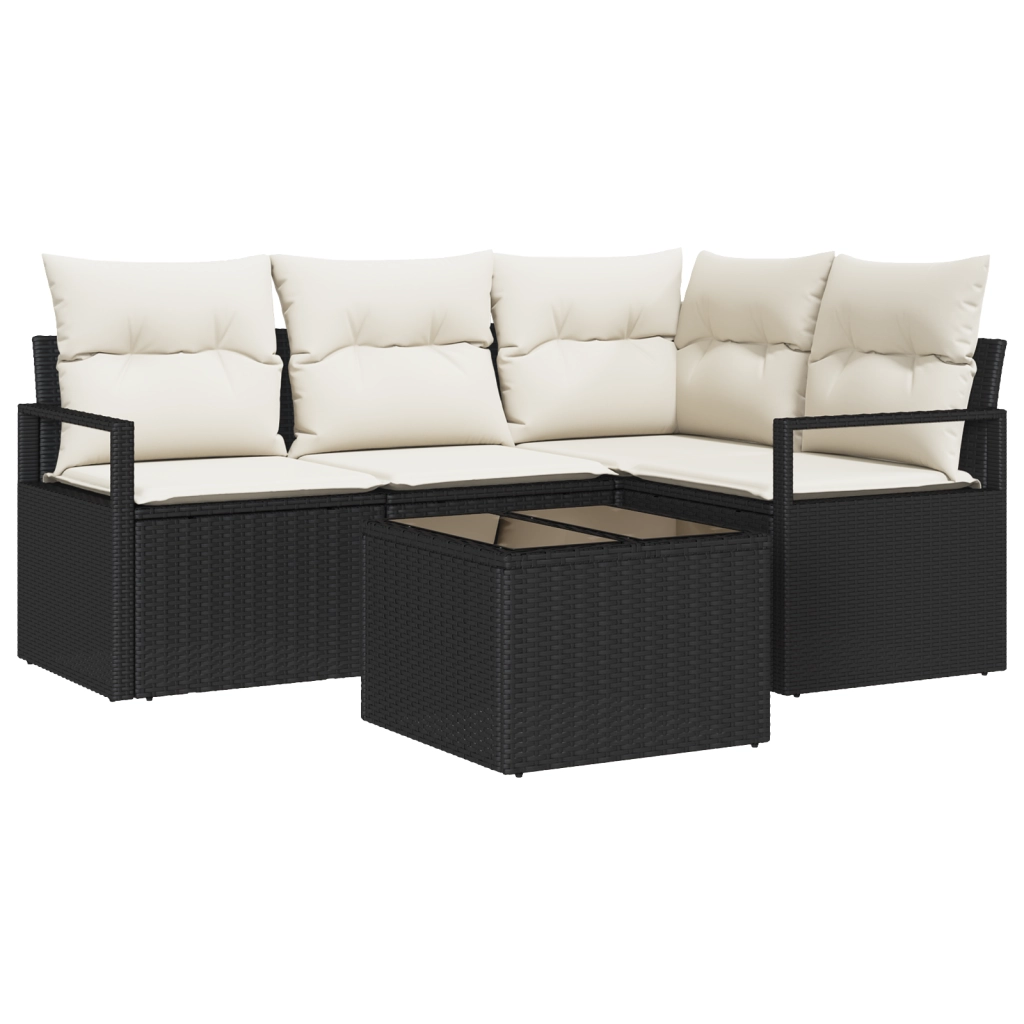 Set Divano da Giardino  a 4 Pezzi con Cuscini Rattan Polvere di CaffÃ¨