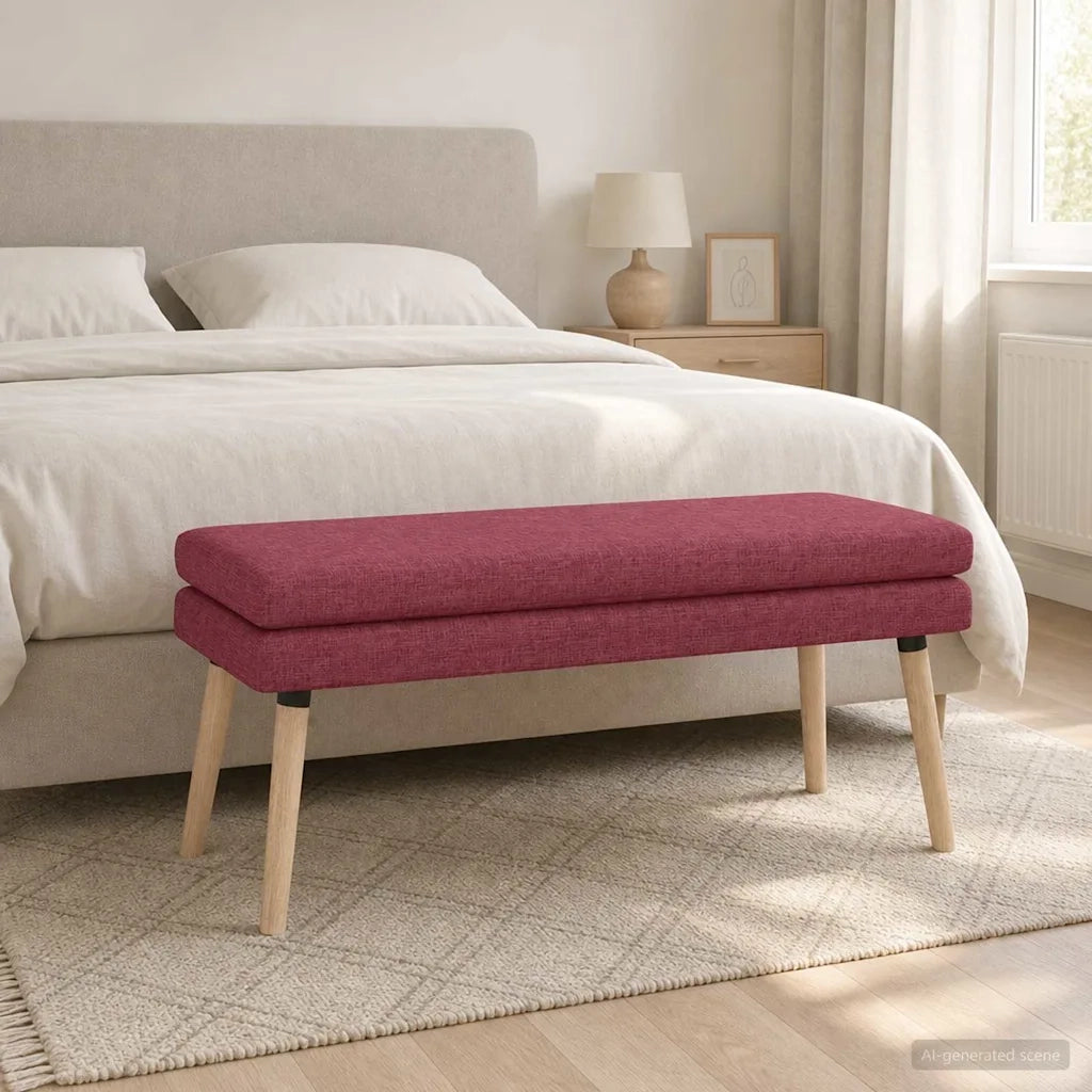 Panchina a doppio strato Rosso Vino 110 x 40 x 47 cm Tessuto 42038448