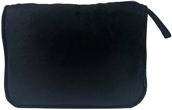 Decongelante deken per aereo, con sacchetto di stoccaggio, con cinghia per valigia e clip per zaino, decongelante deken compatto, adatta per ogni viaggio, 100*150cm, Nero