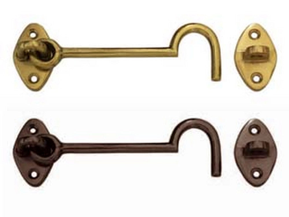 5pz gancio fermapersiane snodato con incontro - mm.100 in ottone bronzato cod:ferx.fer193658