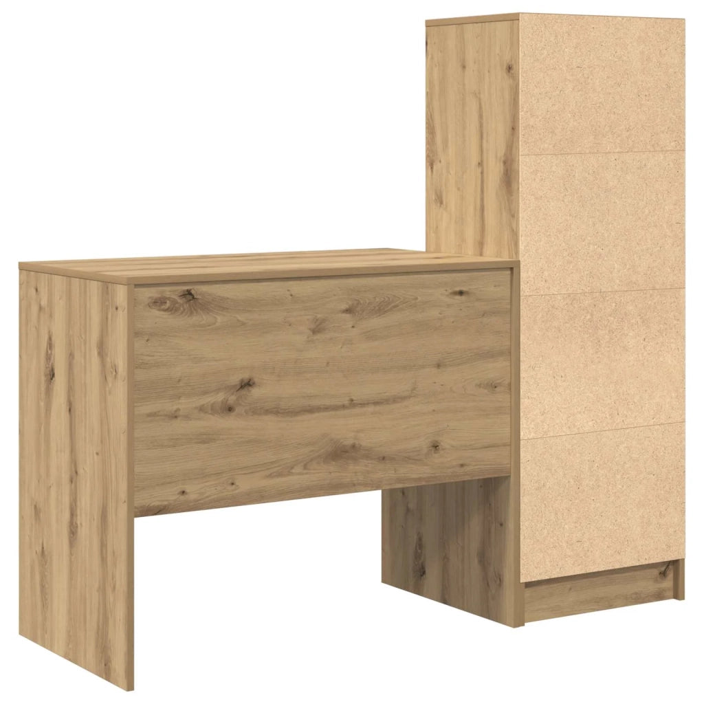 Scrivania con cassetto con lo scaffale 2 pcs Rovere artigianale 3337368