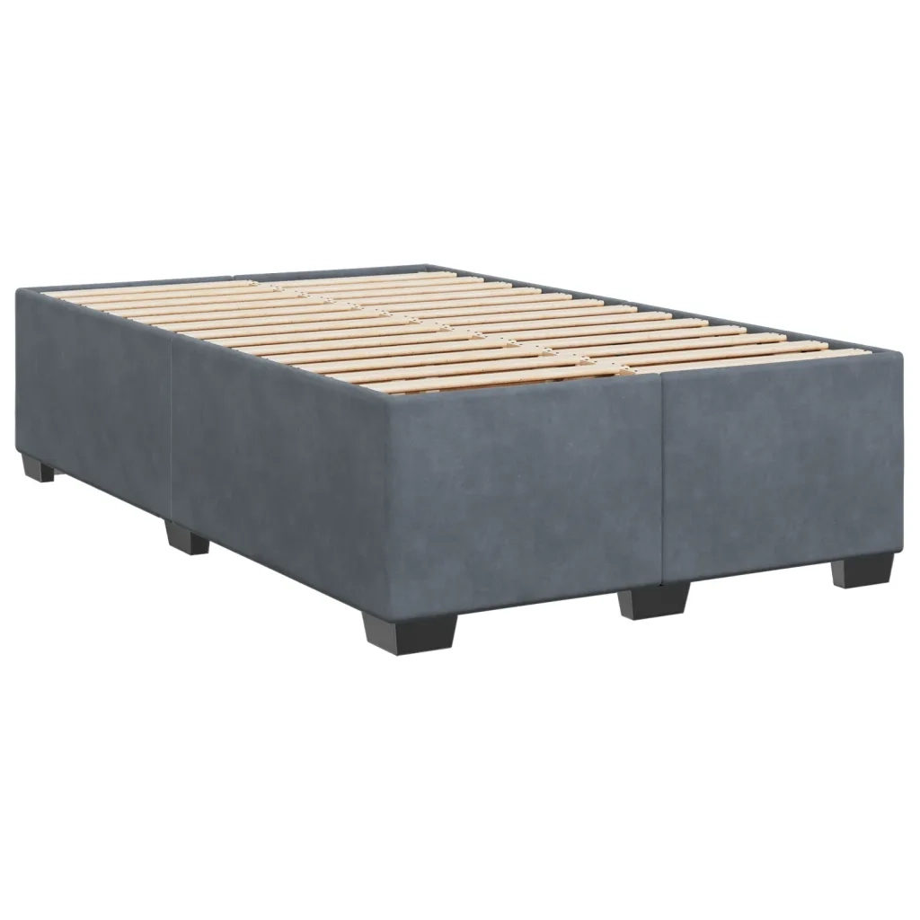 Giroletto senza Materasso Grigio Scuro 120x200 cm Velluto