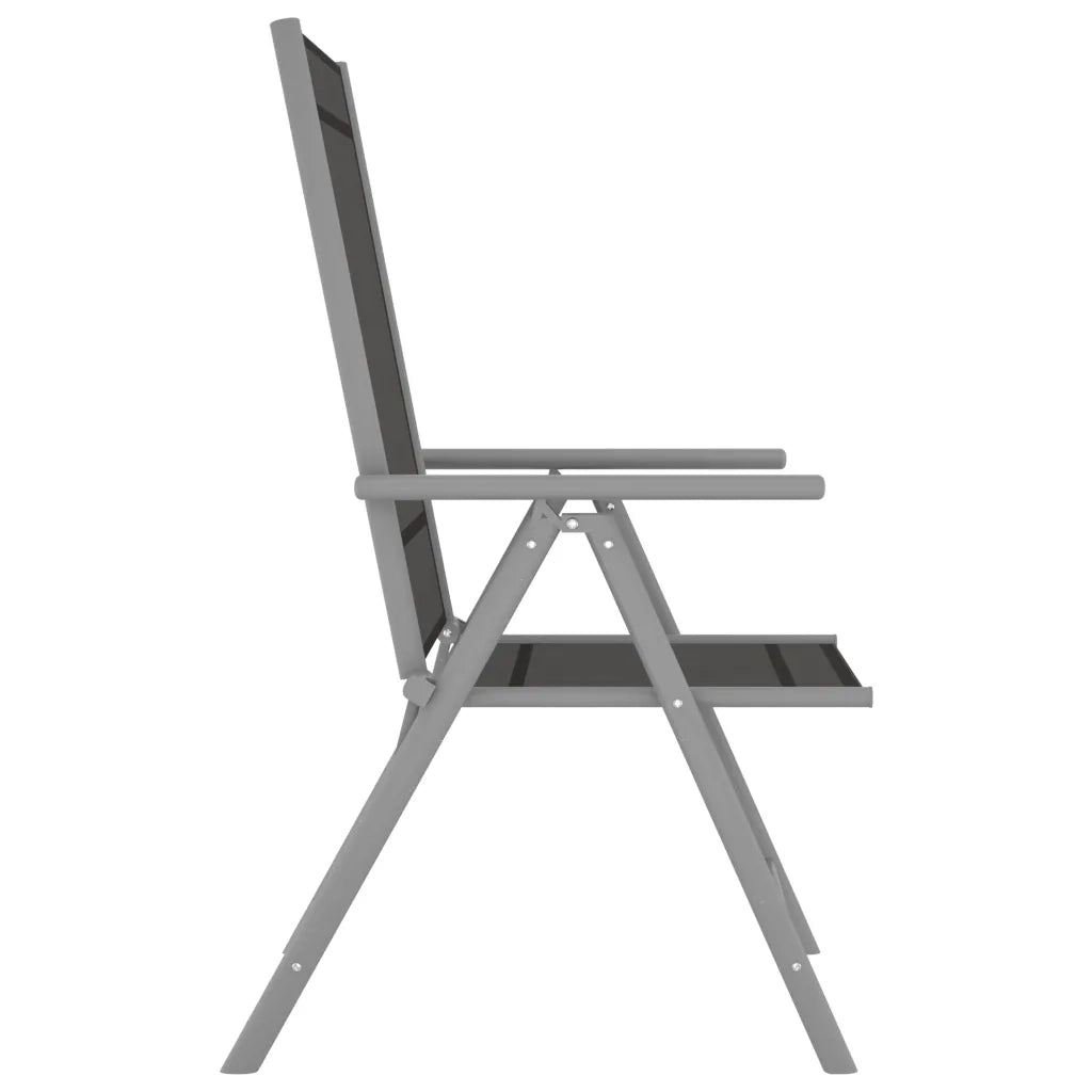 Sedie da Giardino Pieghevoli 2 pz in Textilene Nere 312181