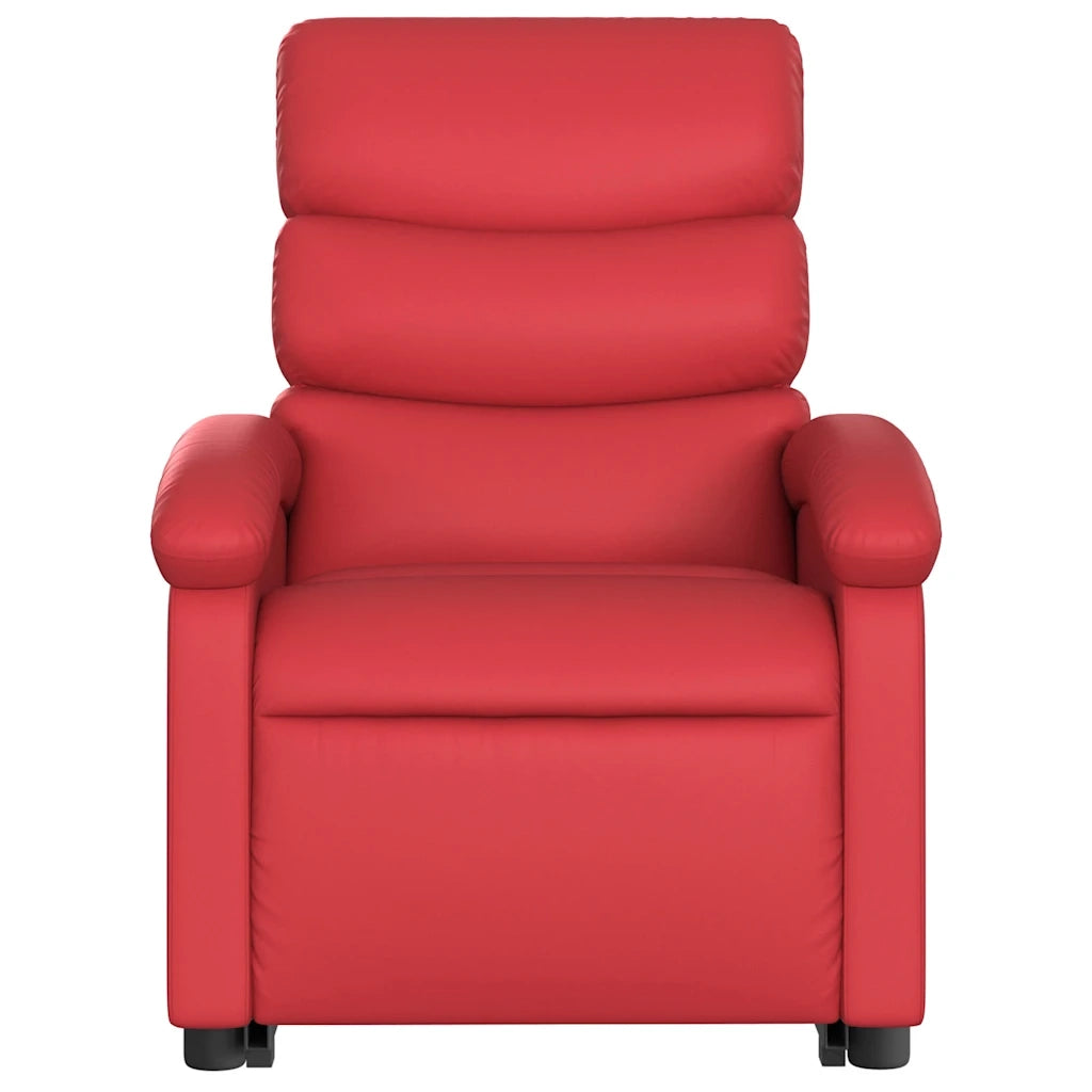 Poltrona Alzapersona Reclinabile Elettrica Rossa in Similpelle 3204066