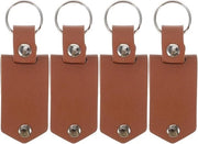 4 pezzi Mini Chiave con Foto - Pelle in PU - Chiave con Foto Rilasciata - Cuoio Scuro Chiaro