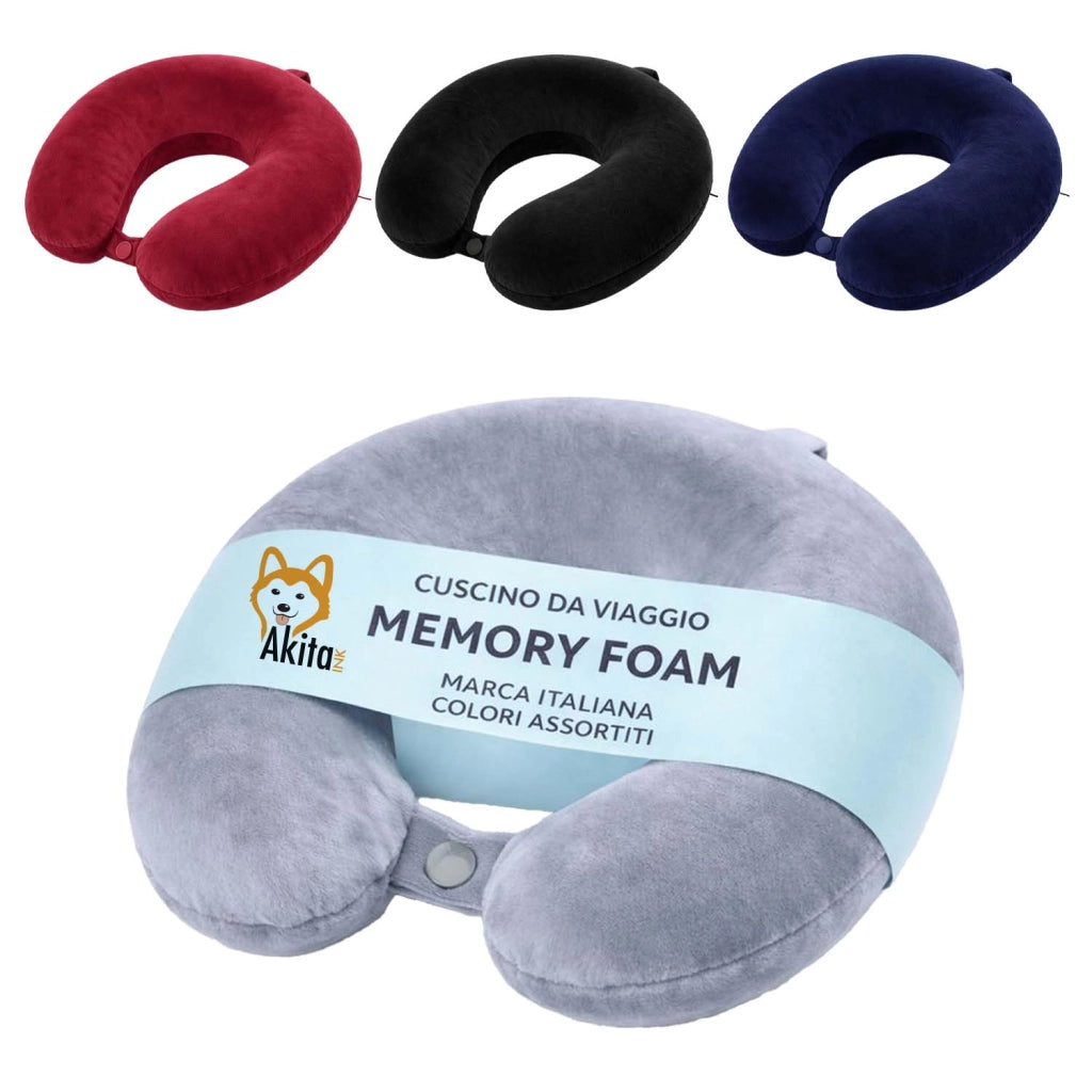 Akitaink Cuscino da Viaggio in Memory Foam a U per Collo