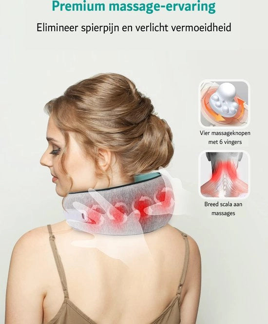 Cuscino di Massaggio Shiatsu - Apparecchio per Massaggio del Collo - Elettrico - Per il Collo - Per la Riduzione del Dolore Muscolare / Kneading Profondo dei Tessuti e Relaxamento
