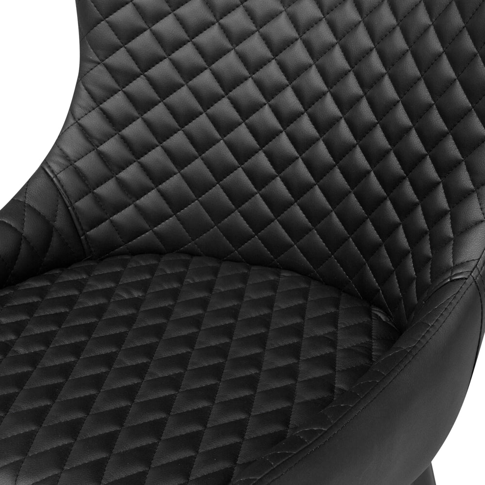 Set di 2 sedie da pranzo con rivestimento in ecopelle nera stile eclettico glamour