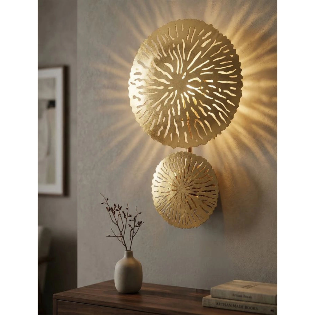 Lampada a Parete VKH48, Oro, Metallo, 28,5x8x46 cm
