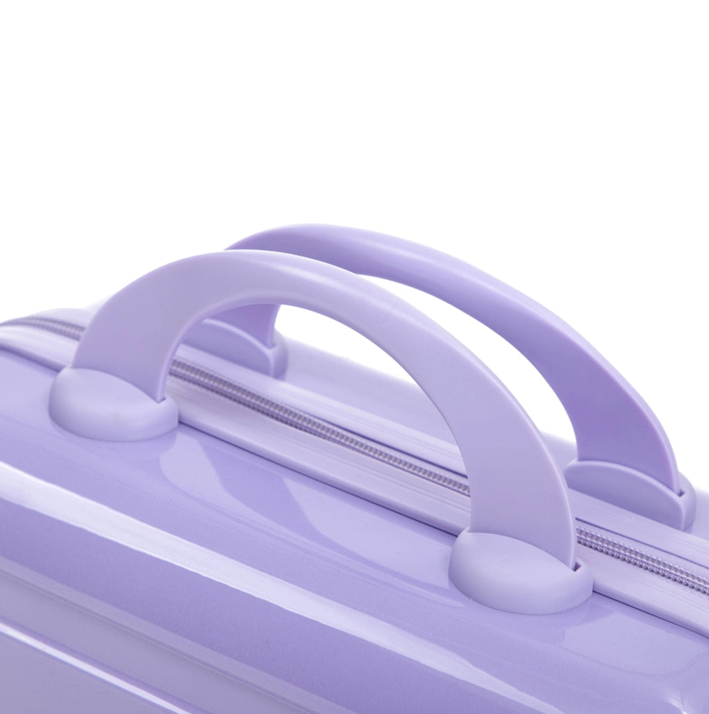 Set Valigie Rigide PC 4 Pezzi con Ruote Spinner 360°, Serratura a Combinazione e Beauty Case 14" Viola