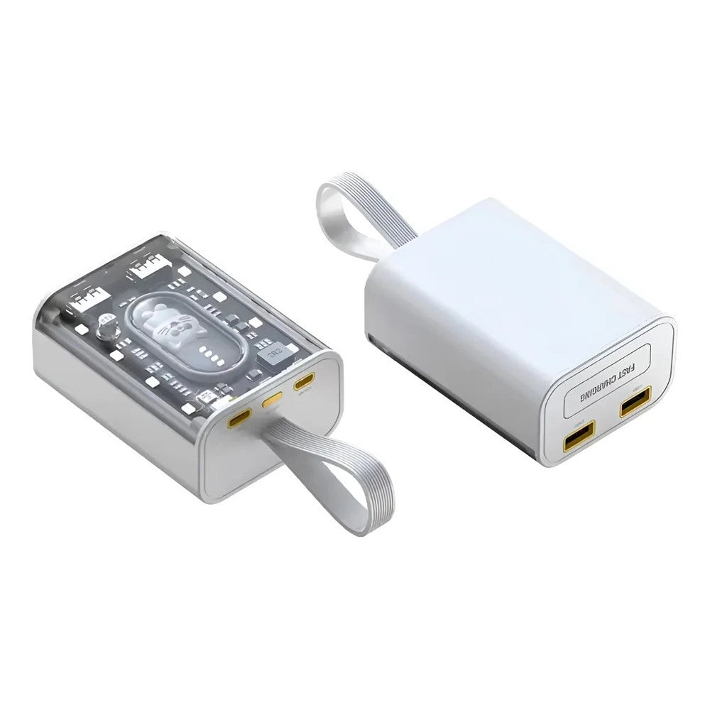 Trade Shop - Power Bank Caricabatterie Esterno Portatile Con Ricarica Rapida Da 20000 Mah Con Luce Led -