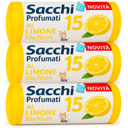 Akitaink Sacchi Spazzatura Limone 45L 45 Pz Manici