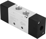 Pompa Pneumatica 5 Viale/2 Posizione - Valvola Solenoide - Ingresso/Sfogo PT 1/4 - Valvola Manuale - Materiale di Alta Qualità - Resistente agli Impatti - Valvola Solenoide