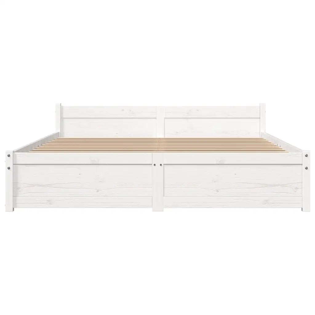 Giroletto-Struttura Letto Bianco in Legno Massello 140x200 cm 621706
