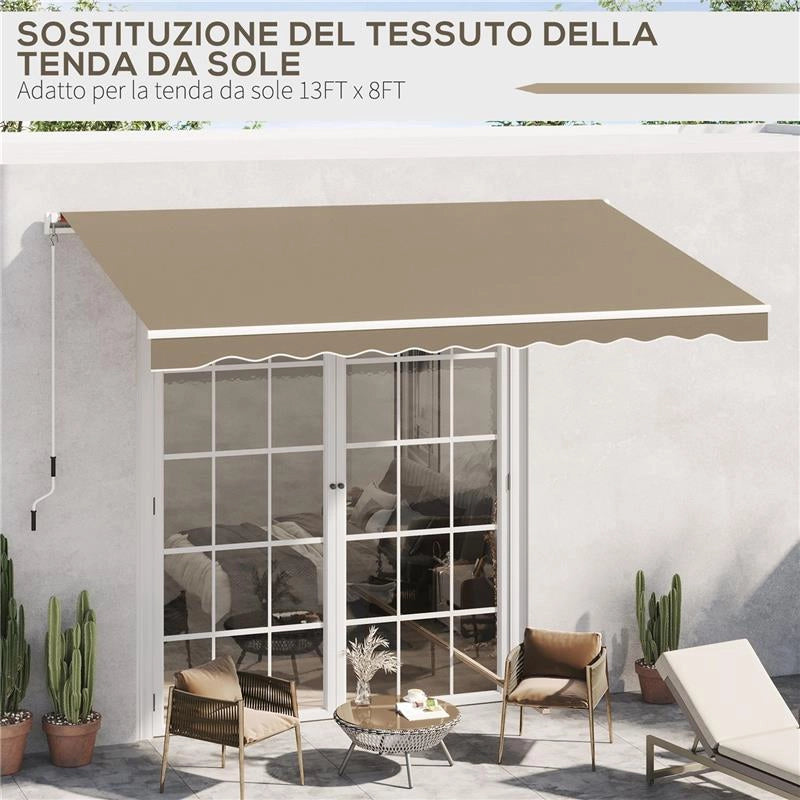 TELO DI RICAMBIO PER TENDA A BRACCI IN POLIESTERE ANTI UV DA 4X2.5M BEIGE