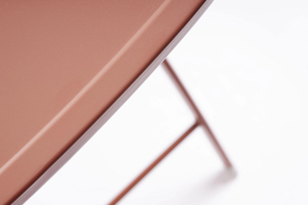 Set 3 Pezzi Bistrot da Giardino con Tavolo e 2 Sedie in Acciaio Yvonne Terracotta