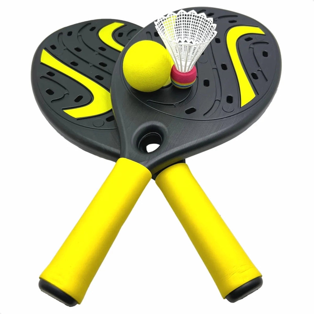 Trade Shop - Set Di 2 Racchette Padel Con Pallina Volano Per Beach Tennis Badminton 2 Colori 674239a -