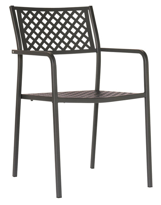 Set 4 Sedie da Giardino 54x58x84 cm in Acciaio con Braccioli RD Italia Lola Antracite