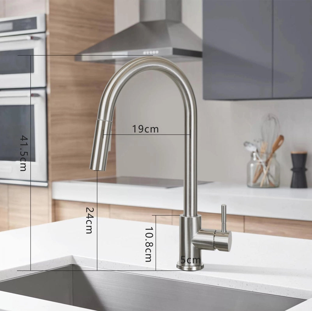 ZMH Miscelatore in acciaio inox con doccia estraibile e rotazione a 360°