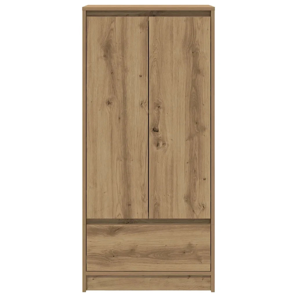 Mobile contenitore pratico 55,5 x 34 x 119,5 cm con cassetto e ante design moderno finitura rovere ingegnerizzato 02_0051716
